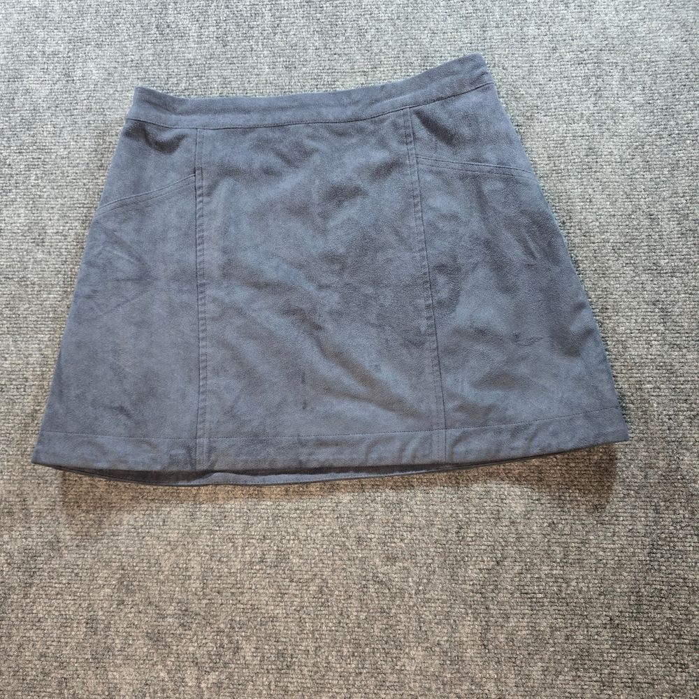 Abercrombie & Fitch Faux Suede Mini Skirt Womens 4 Blue Gray Y2K Western